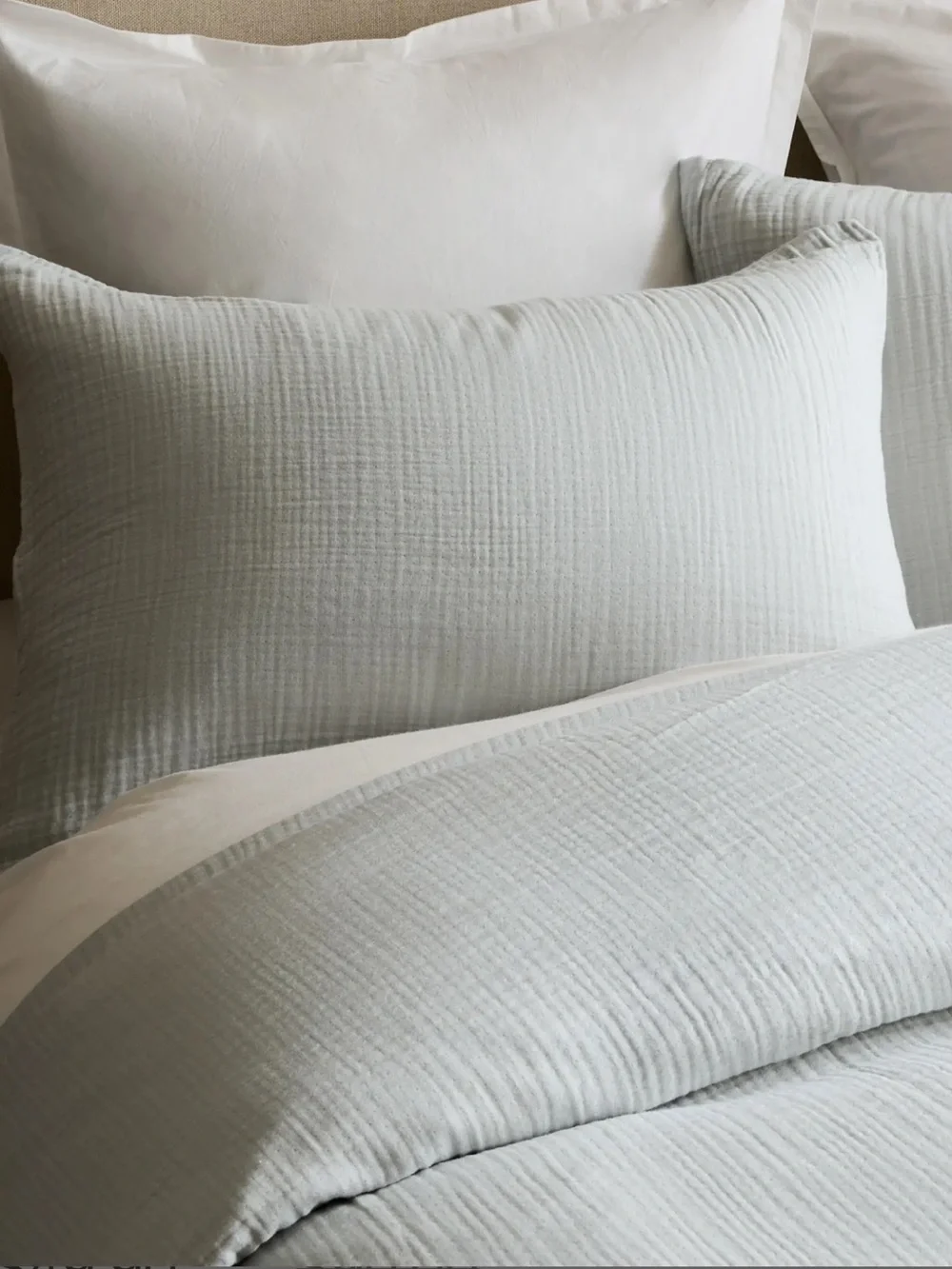 NWOT Quince Luxury Organic Cotton Gauze  Sham Set in Mist!